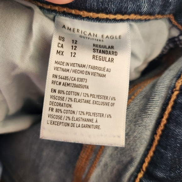 American Eagle Next Level Stretch Hi Rise Flare Jean Womens Size 12 Dark Wash - Picture 7 of 9